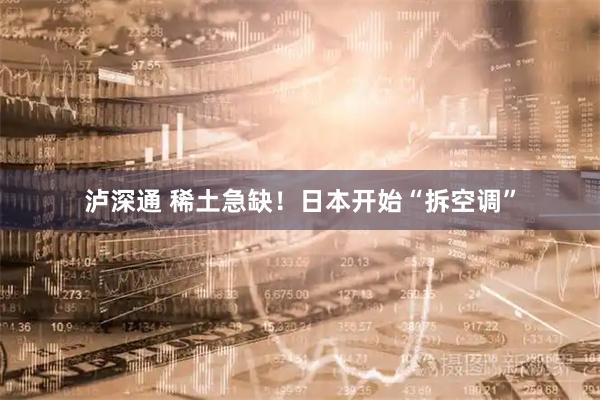 泸深通 稀土急缺！日本开始“拆空调”